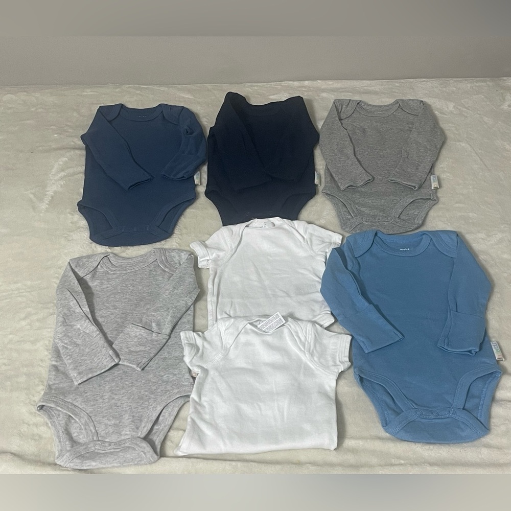 Rabbit skin 7-Pack Organic Cotton Short Sleeve Bodysuits (Newborn) Multicolor